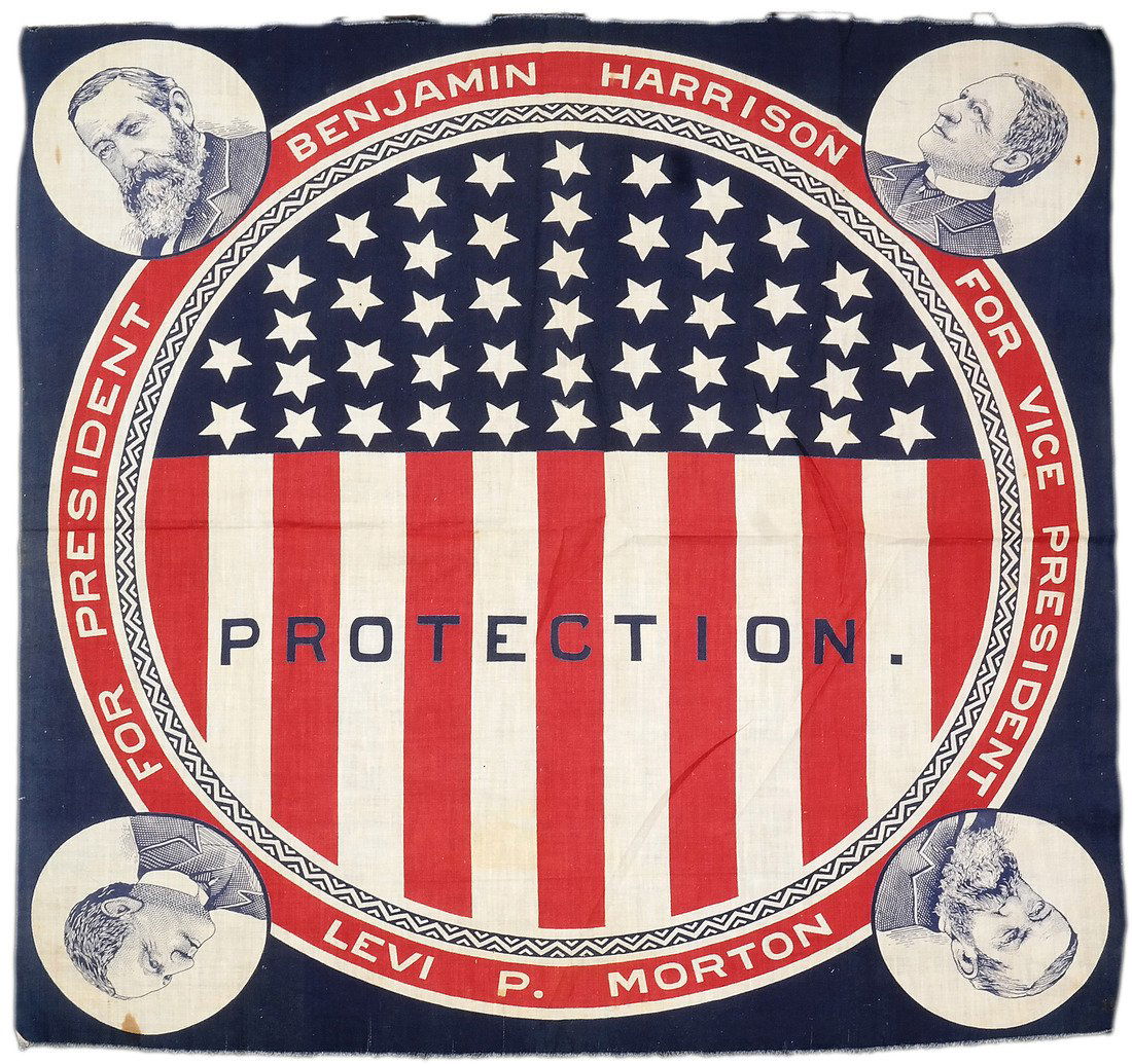 B. Harrison & L. P. Morton 1888 "Protection" Bandana (1 of 10)