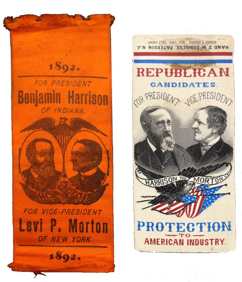 B. Harrison & L.P. Morton Two 1892 Campaign Jugate (1 of 10)