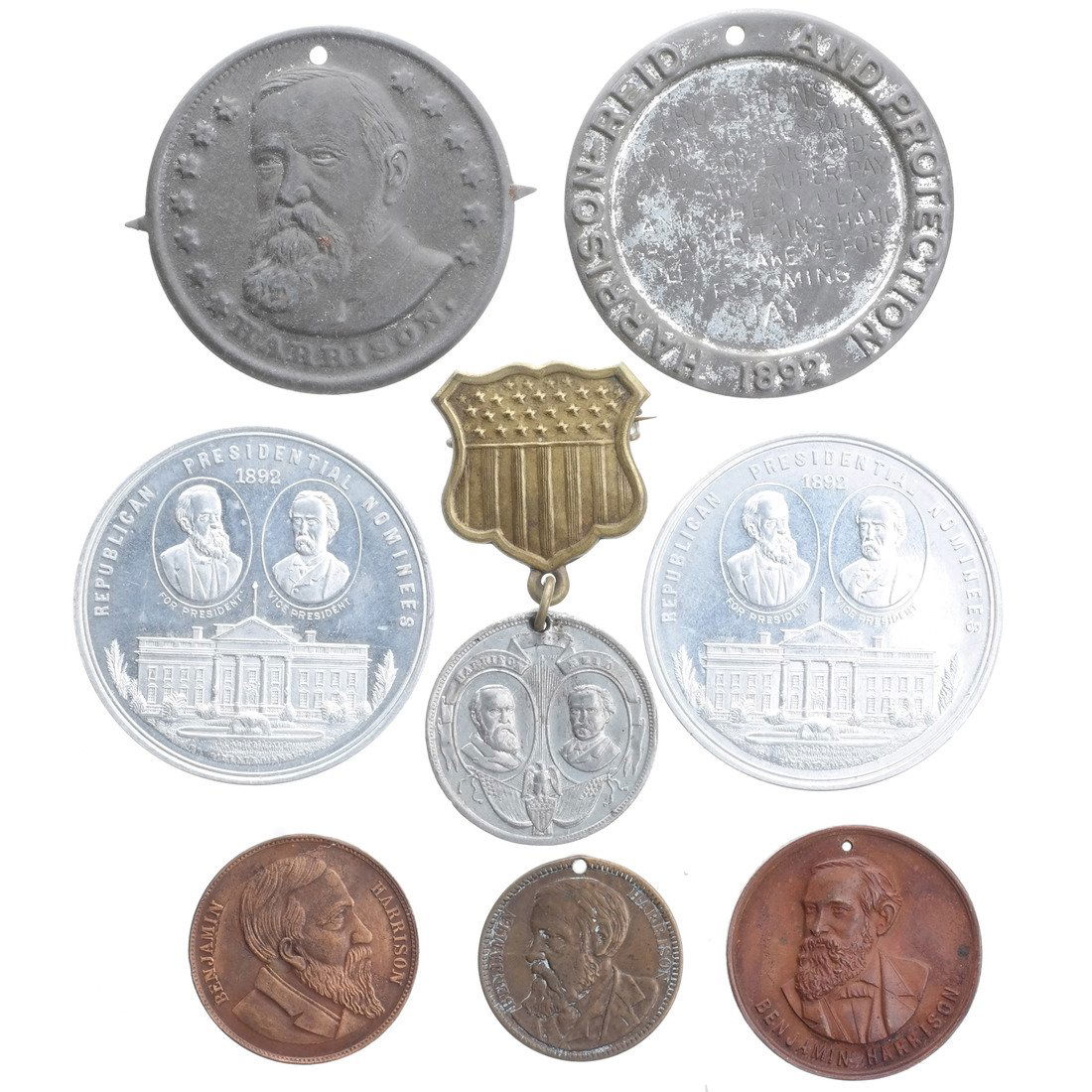 B Harrison & W. Reid 1892Columbus Landing Medal & (1 of 10)