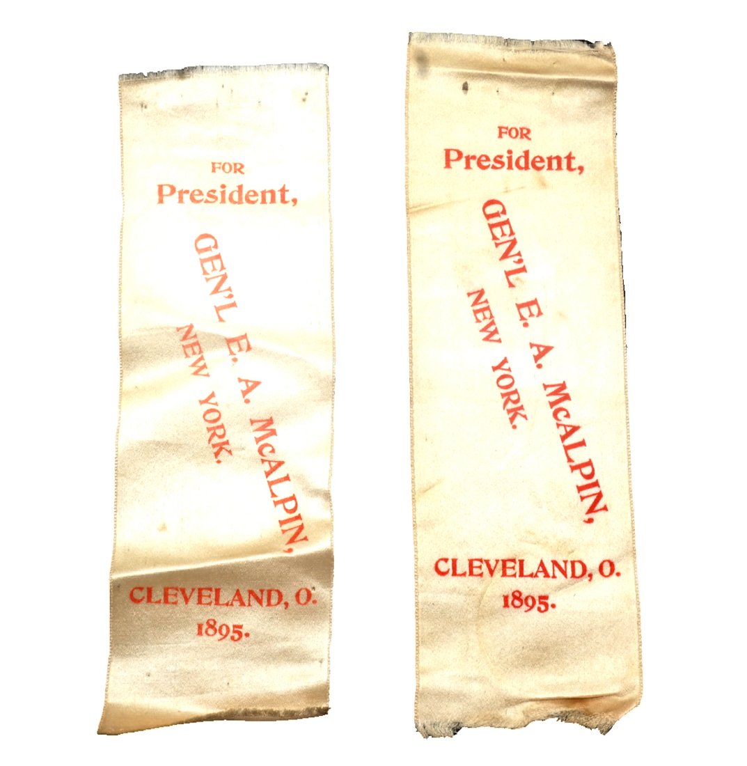 Edwin A. McAlpin Two 1896 Presidential Campaign Ribbons (1 of 9)