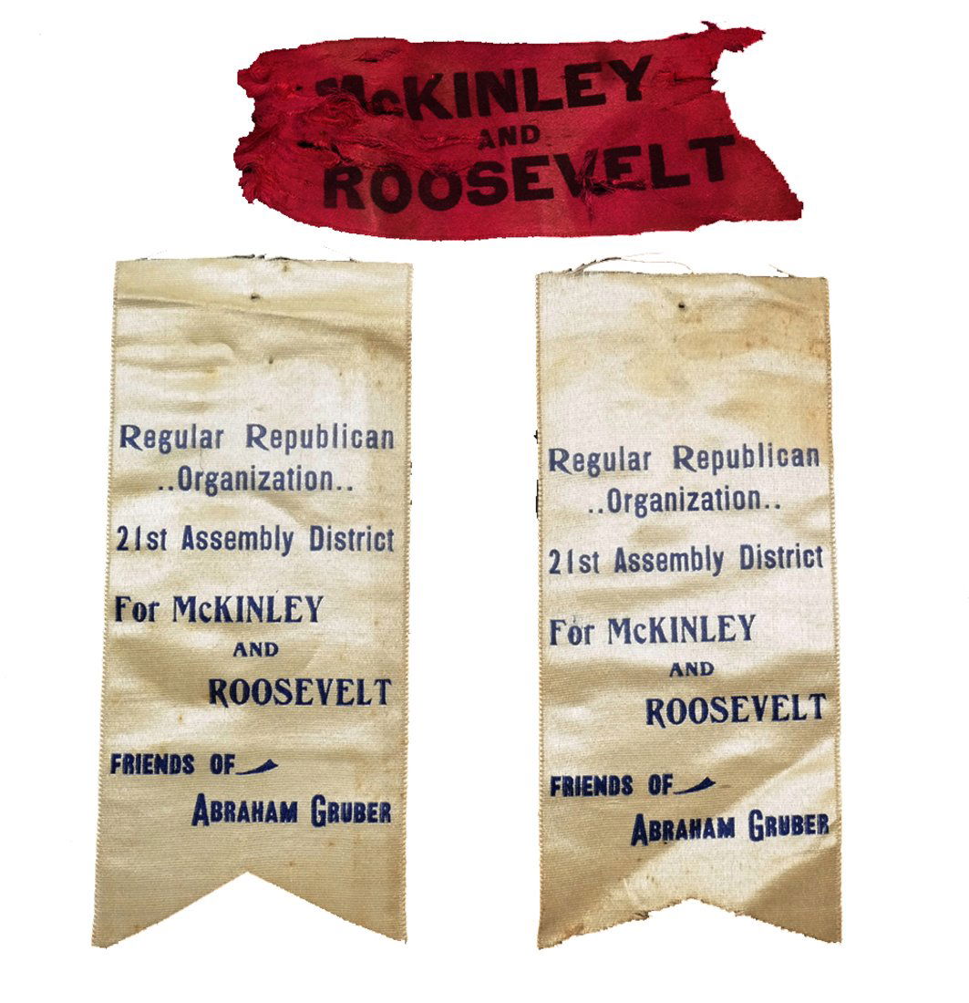 Wm. McKinley & T. Roosevelt Three 1900 Campaign Ribbons (1 of 9)