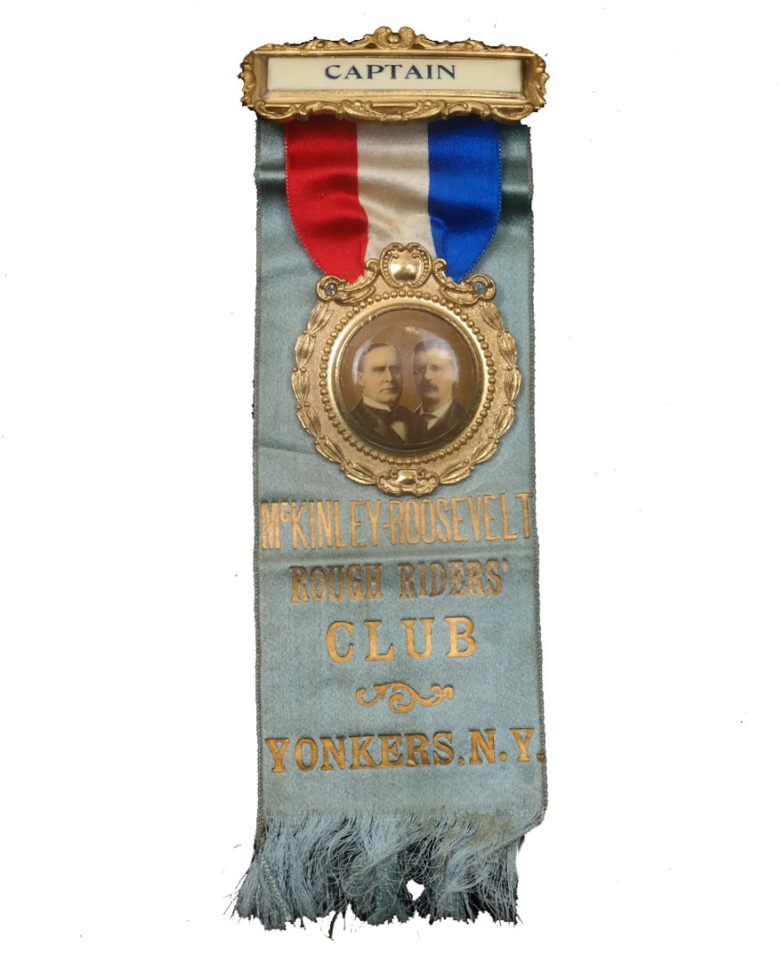 Wm. McKinley & T. Roosevelt 1900 Rough Riders' Badge (1 of 5)
