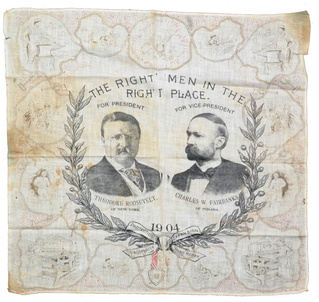 T. Roosevelt & C. W. Fairbanks 1904 Jugate Bandana (1 of 10)