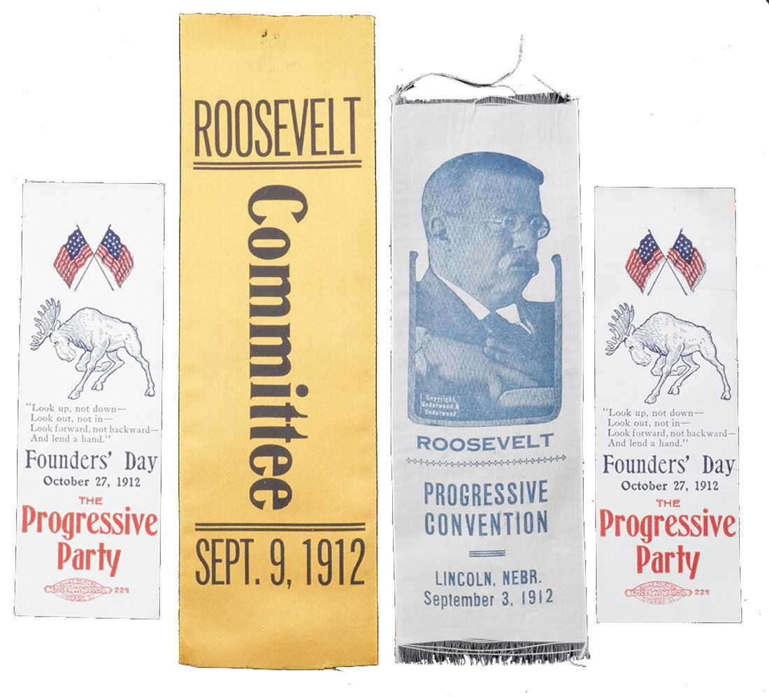T. Roosevelt Four 1912 Campaign Ribbons (1 of 7)