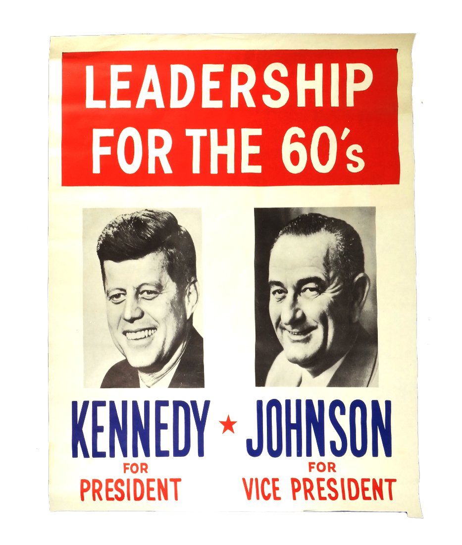 John F. Kennedy & L. B. Johnson Trimmed 1960 Poster (1 of 7)