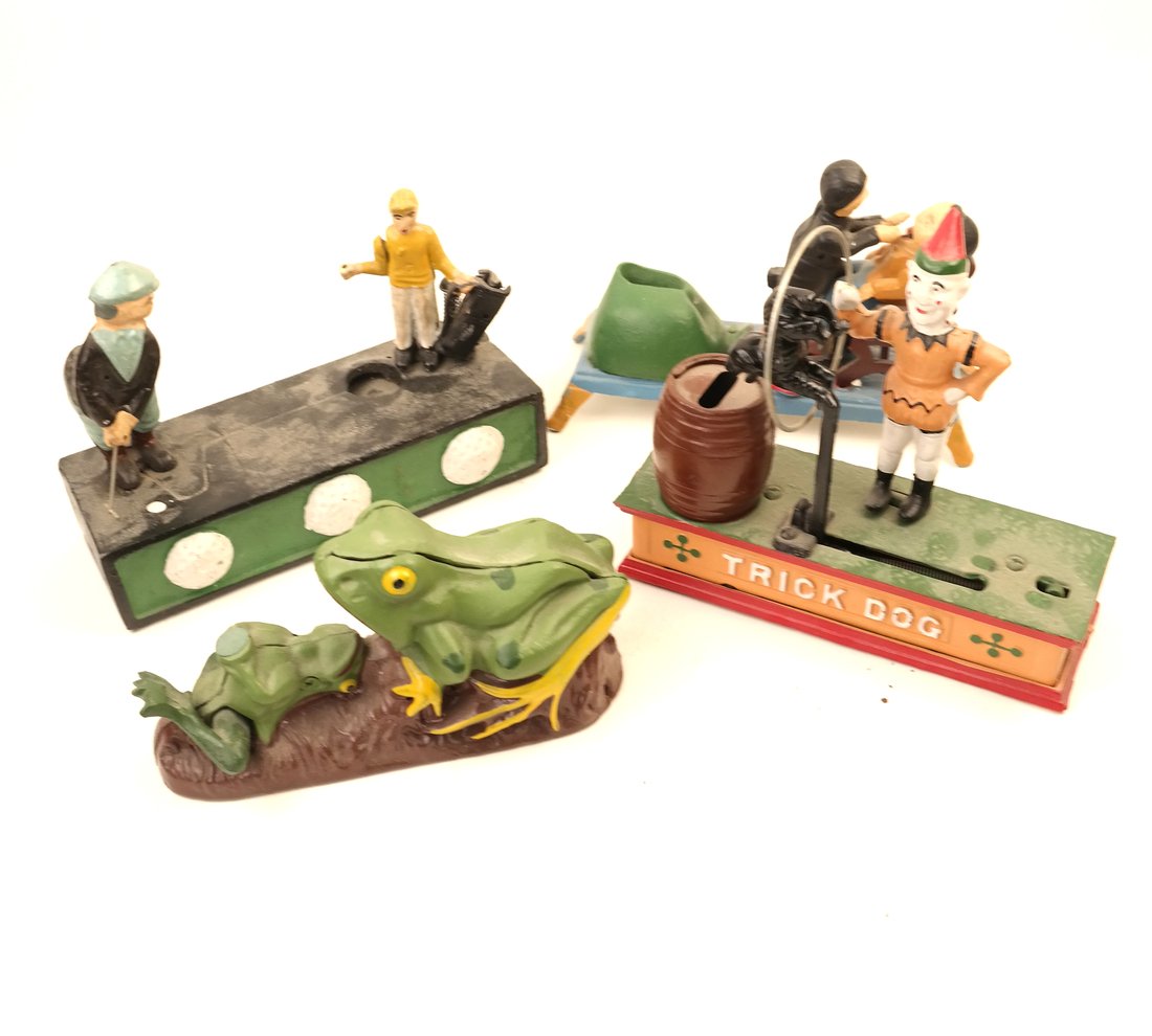 Lot of Four Cast Iron Mechanical Banks (1 of 7)