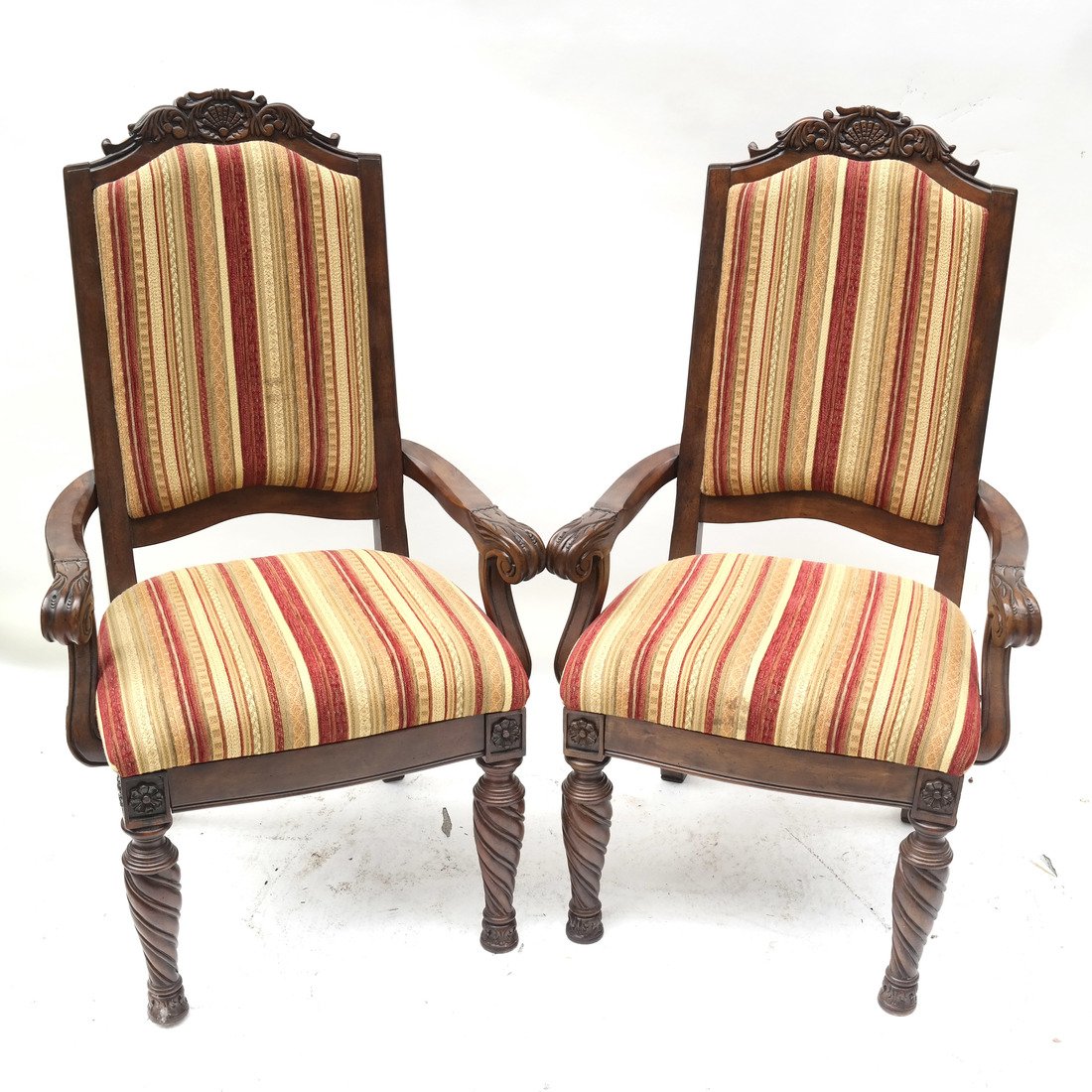 Pair of Baroque Style Carved Armchairs (1 of 7)