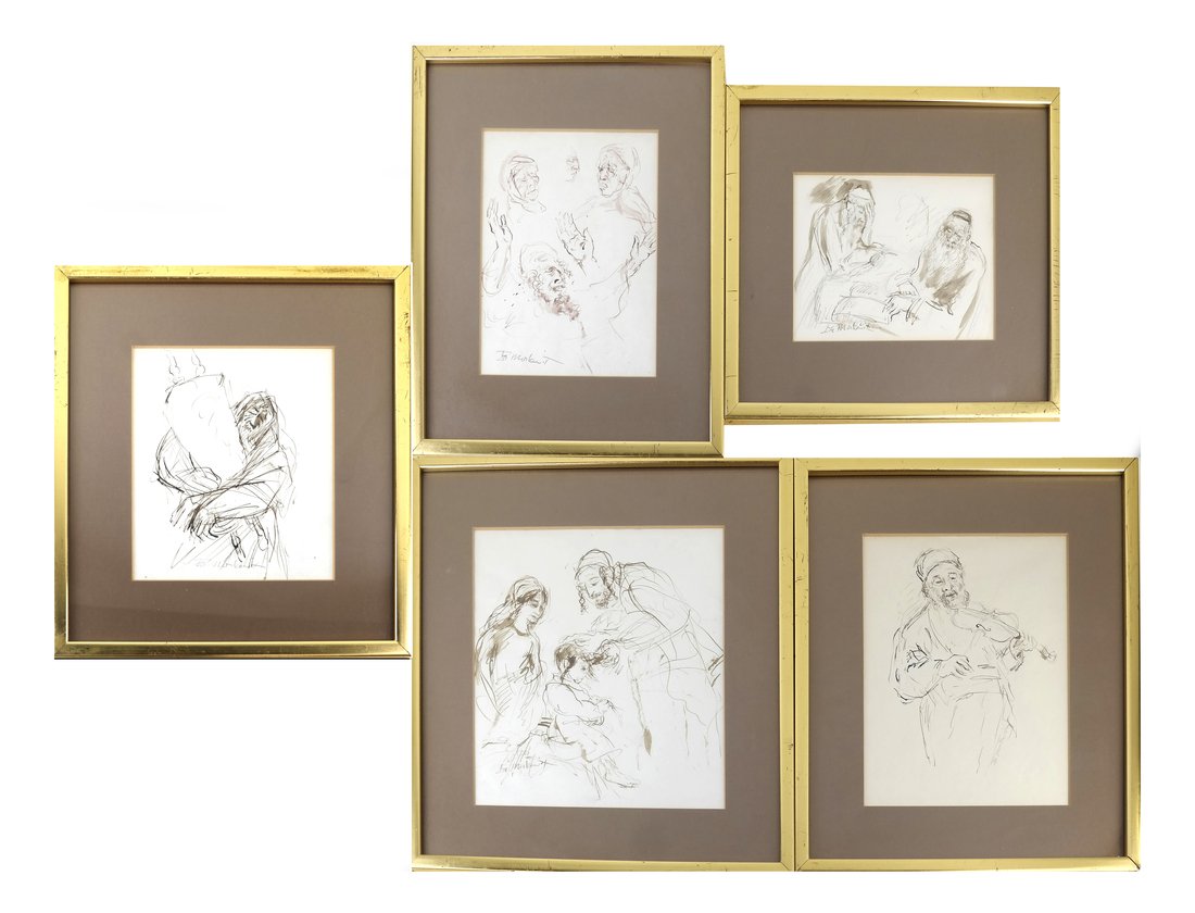 Ira Moskovitz, Five Pen and Ink Drawings (1 of 9)