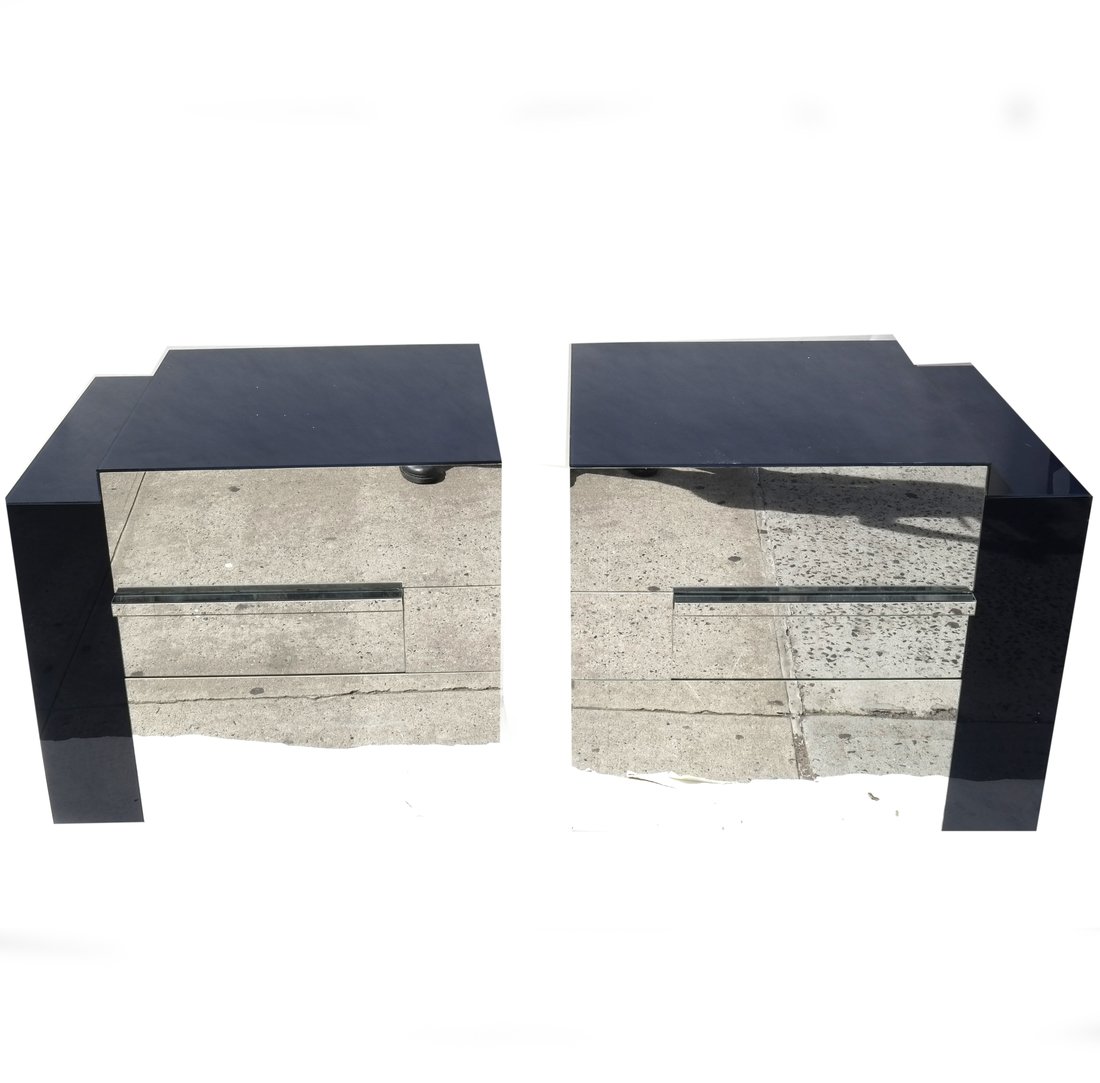 Pair of Modern Mirrored Night Stands (1 of 10)