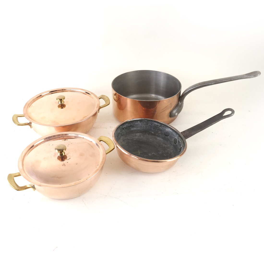 Four French Copper Pots and Sautee Pans (1 of 8)