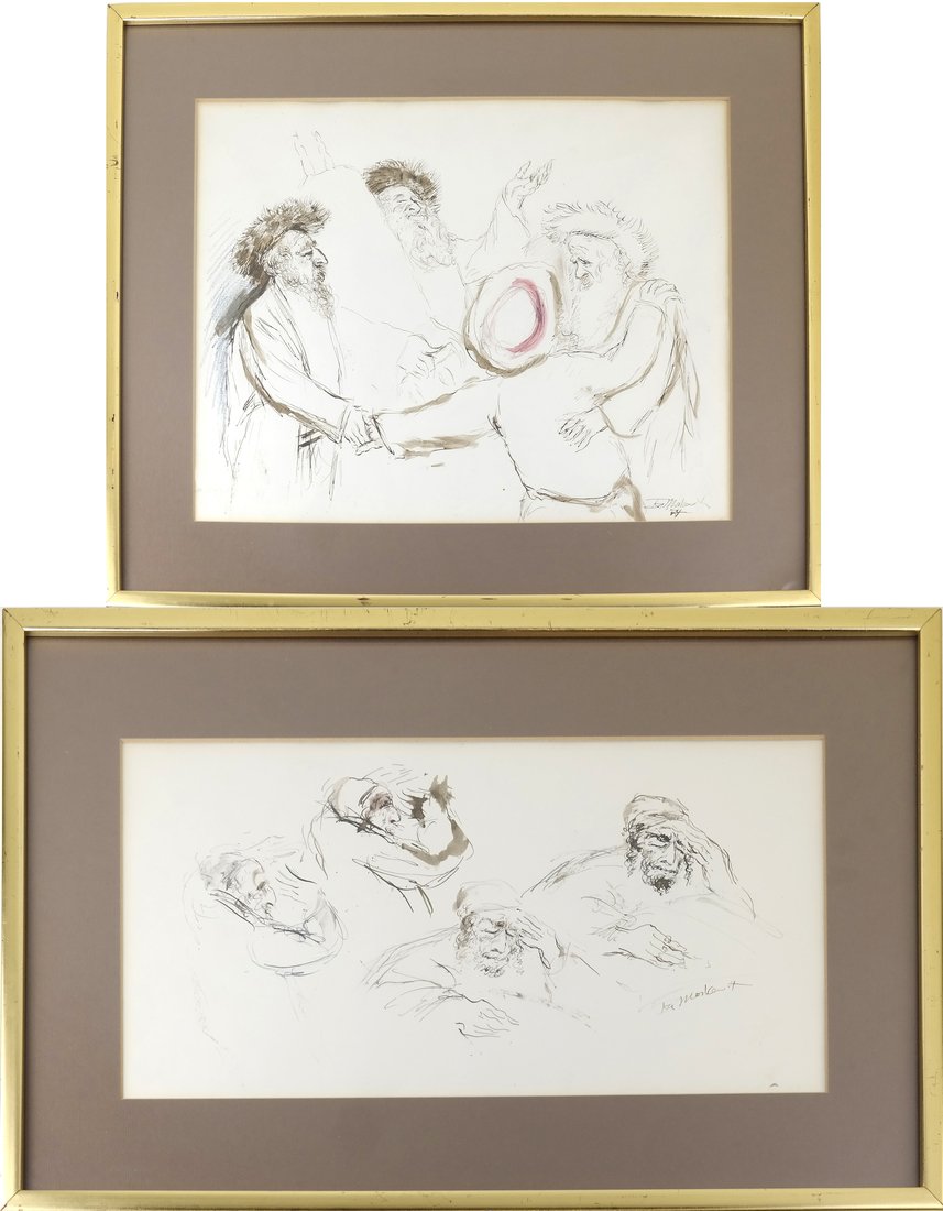 Ira Moskovitz, Two Pen and Ink Drawings (1 of 8)