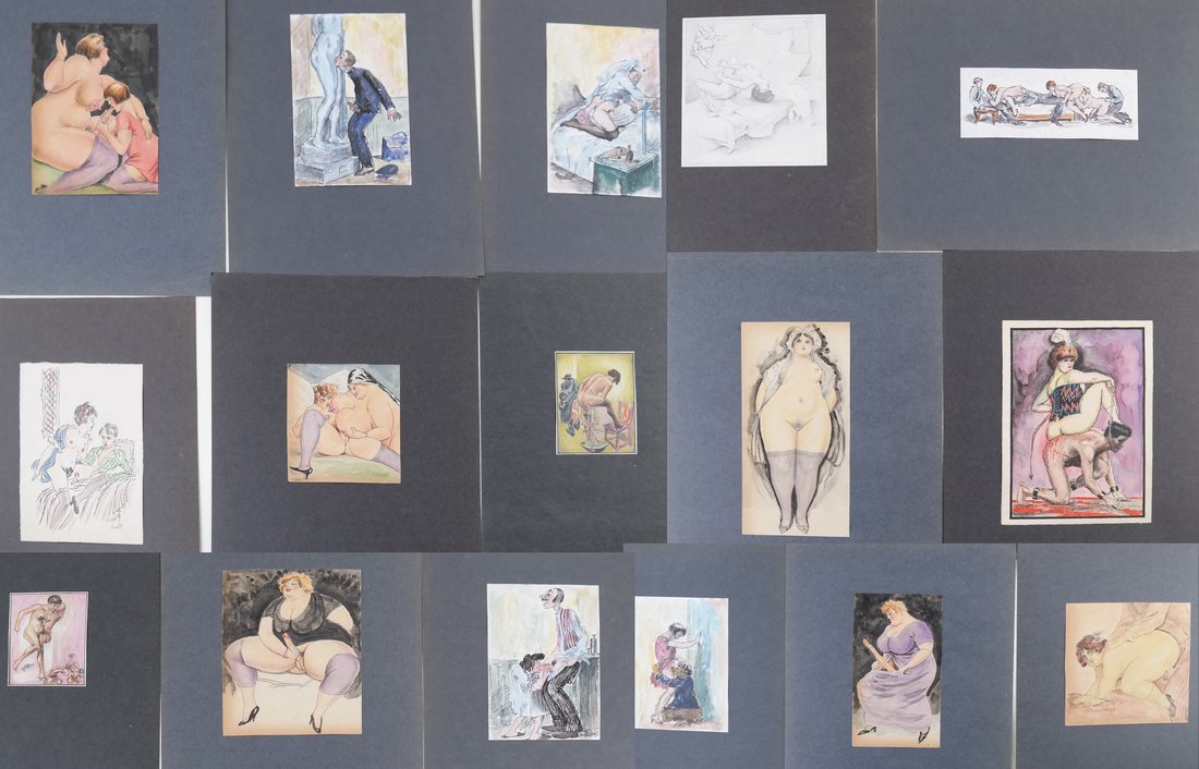 Fifteen Unframed Erotica Watercolors (1 of 10)