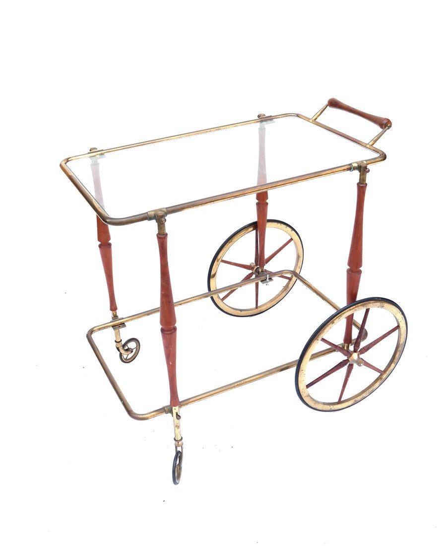 Two Tier Brass Tea Cart (1 of 8)