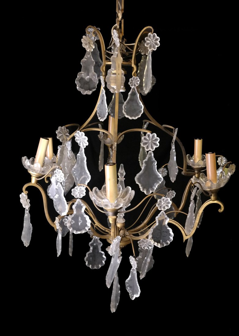 Antique 6 Light Bronze Chandelier (1 of 6)