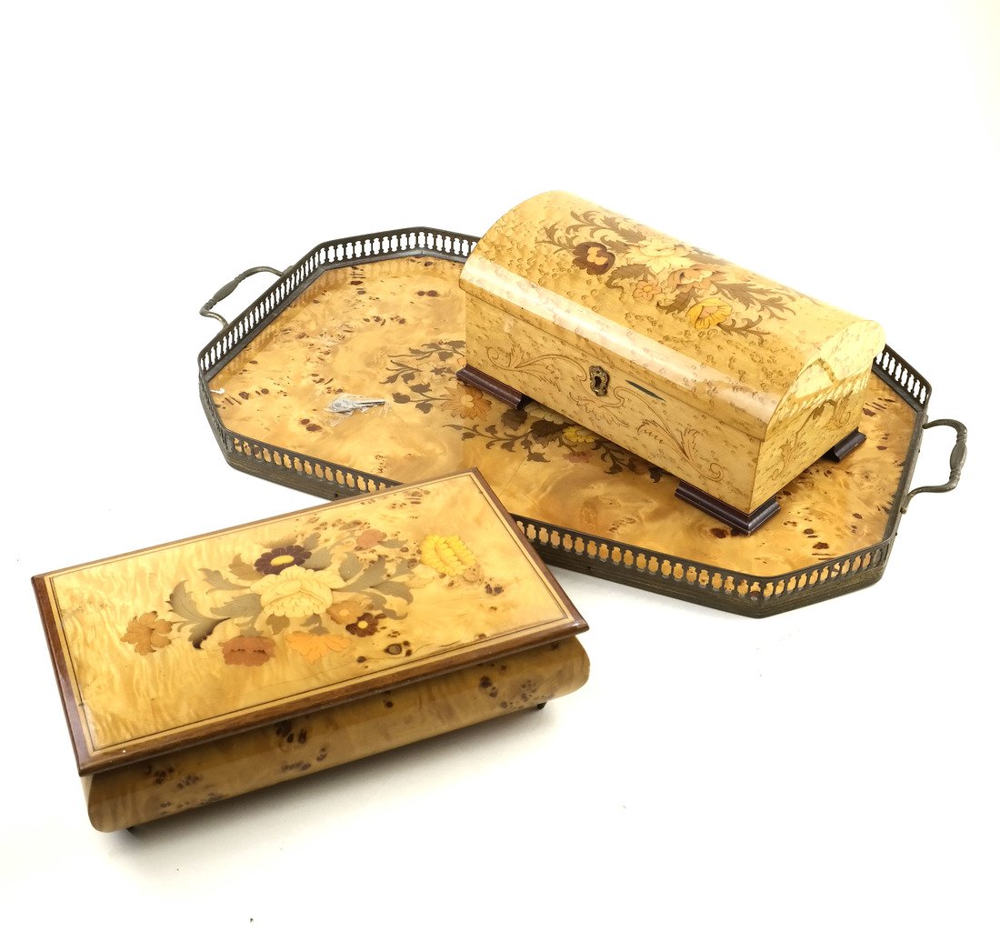 Two Music Boxes with a Matching Tray (1 of 8)