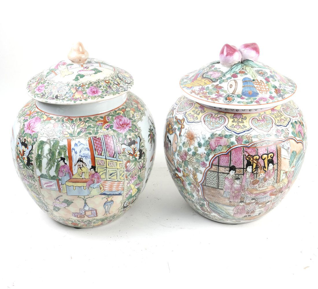 Two Chinese Polychrome Ginger Jars (1 of 9)