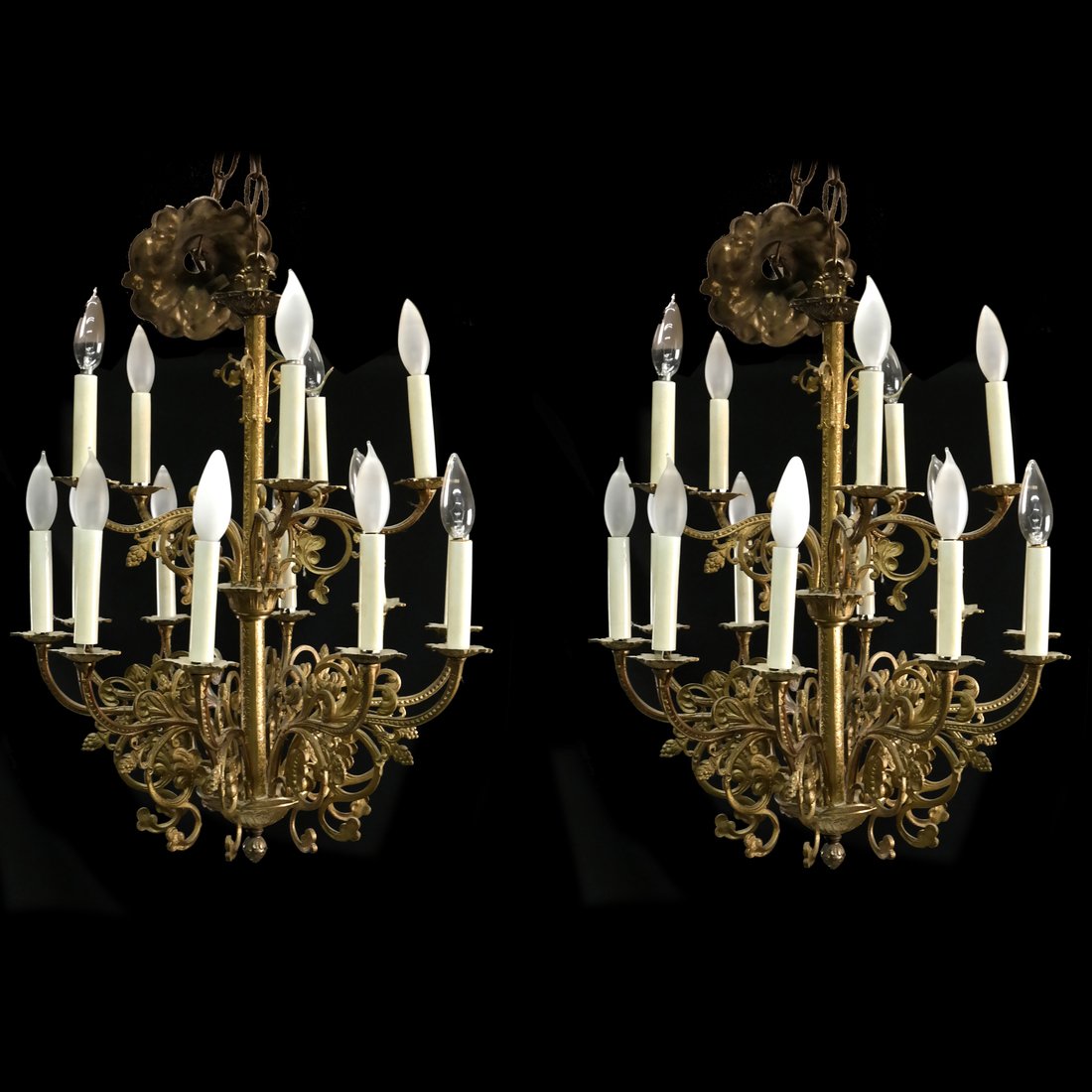 Pair of Rococo Style Chandeliers (1 of 6)