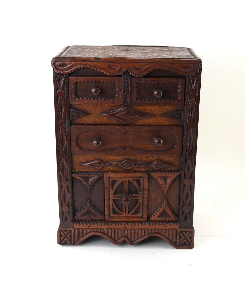 Miniature Oak Salesman Sample Chest (1 of 9)