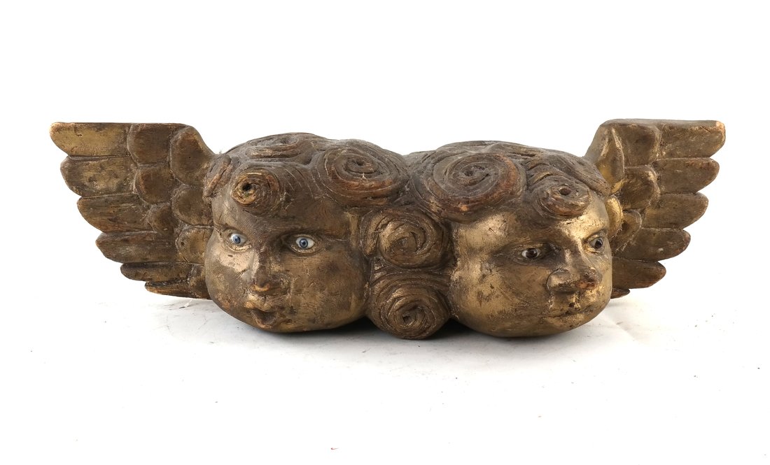 Antique Giltwood Cupid Wall Applique (1 of 8)