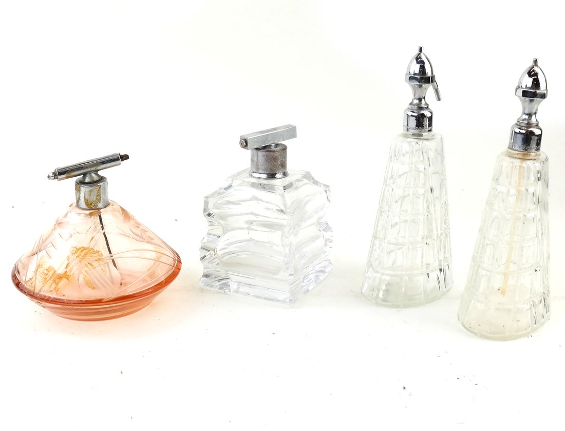 4 Art Deco Atomizer Perfume Bottles (1 of 9)