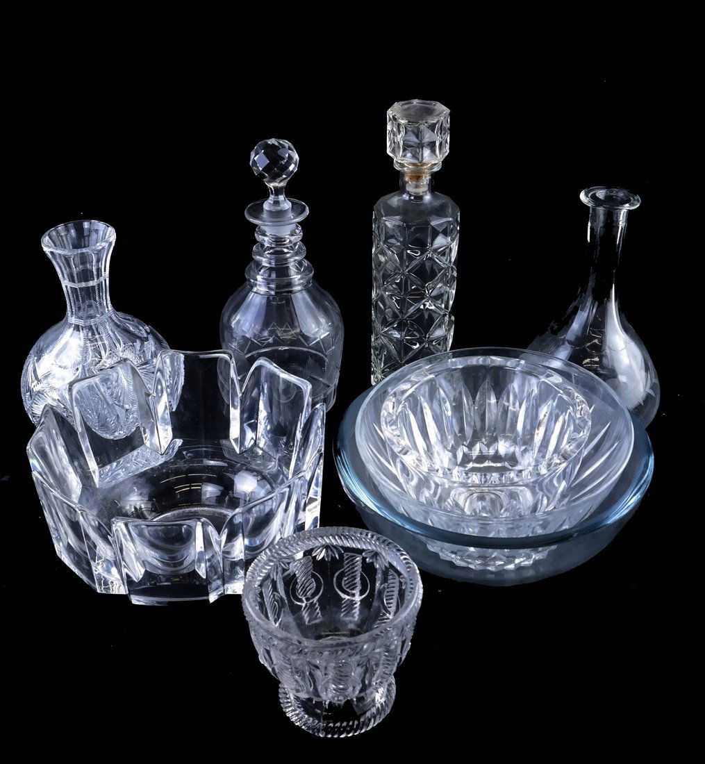 Nine Crystal Table Items (1 of 9)