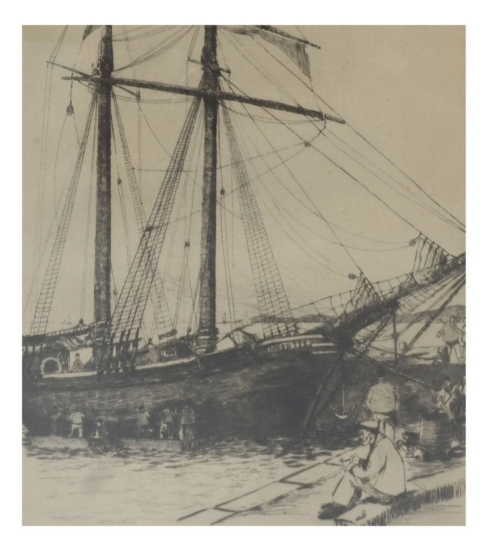 John McGrath Tall Ship Drypoint Etching (1 of 8)