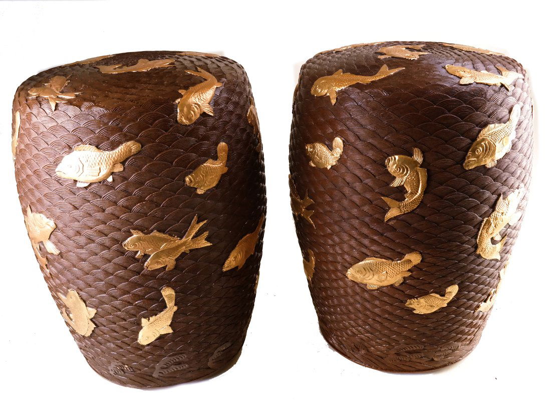 Pair of Chinese Porcelain Garden Seats (1 of 5)