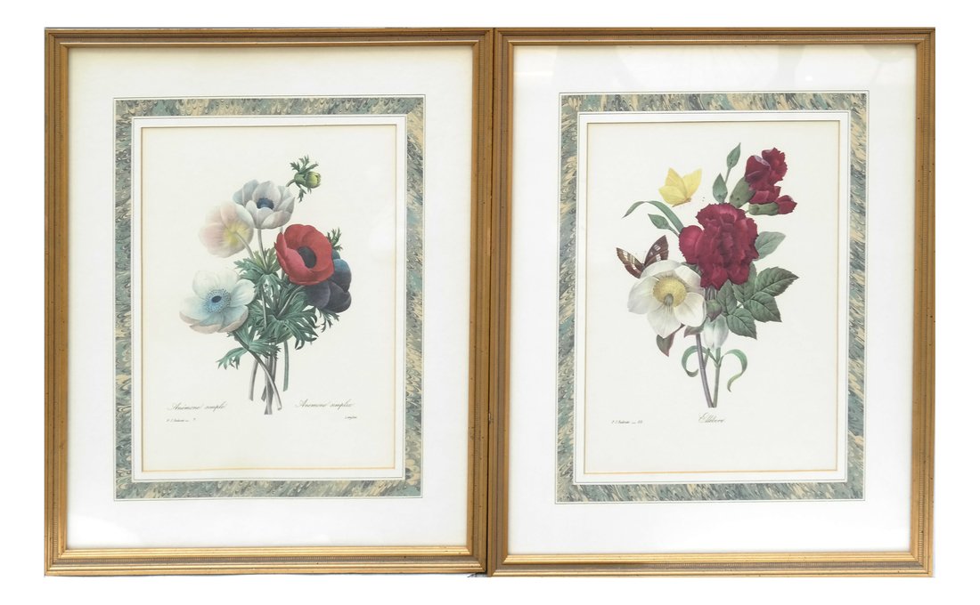 2 Offset Botanical Lithos, After Redoute (1 of 8)