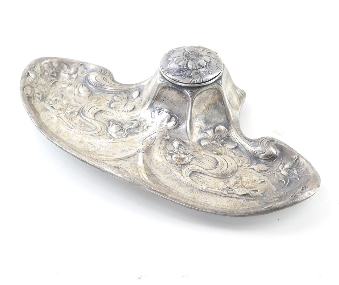 Art Nouveau-Style Silver Inkwell (1 of 7)