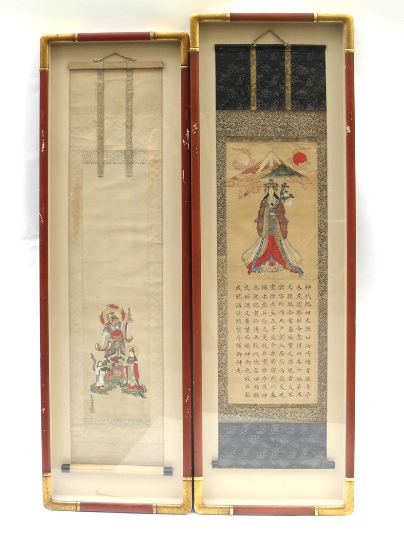 Two Similar Japanese Scroll Paintings (1 of 10)