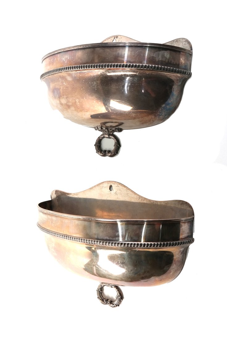 Pair of Silver-Plated Wall Pockets (1 of 9)