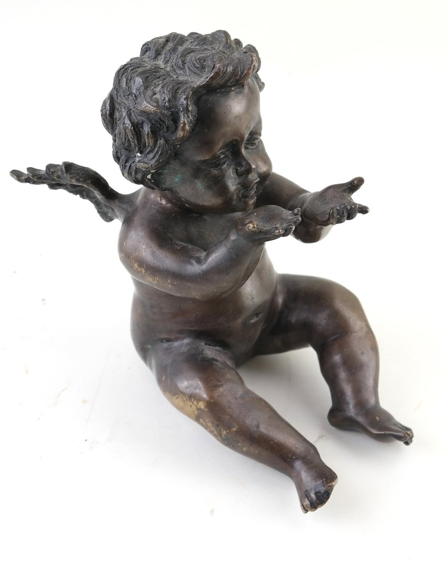 Patinated Bronze Cherub Sculpture (1 of 7)