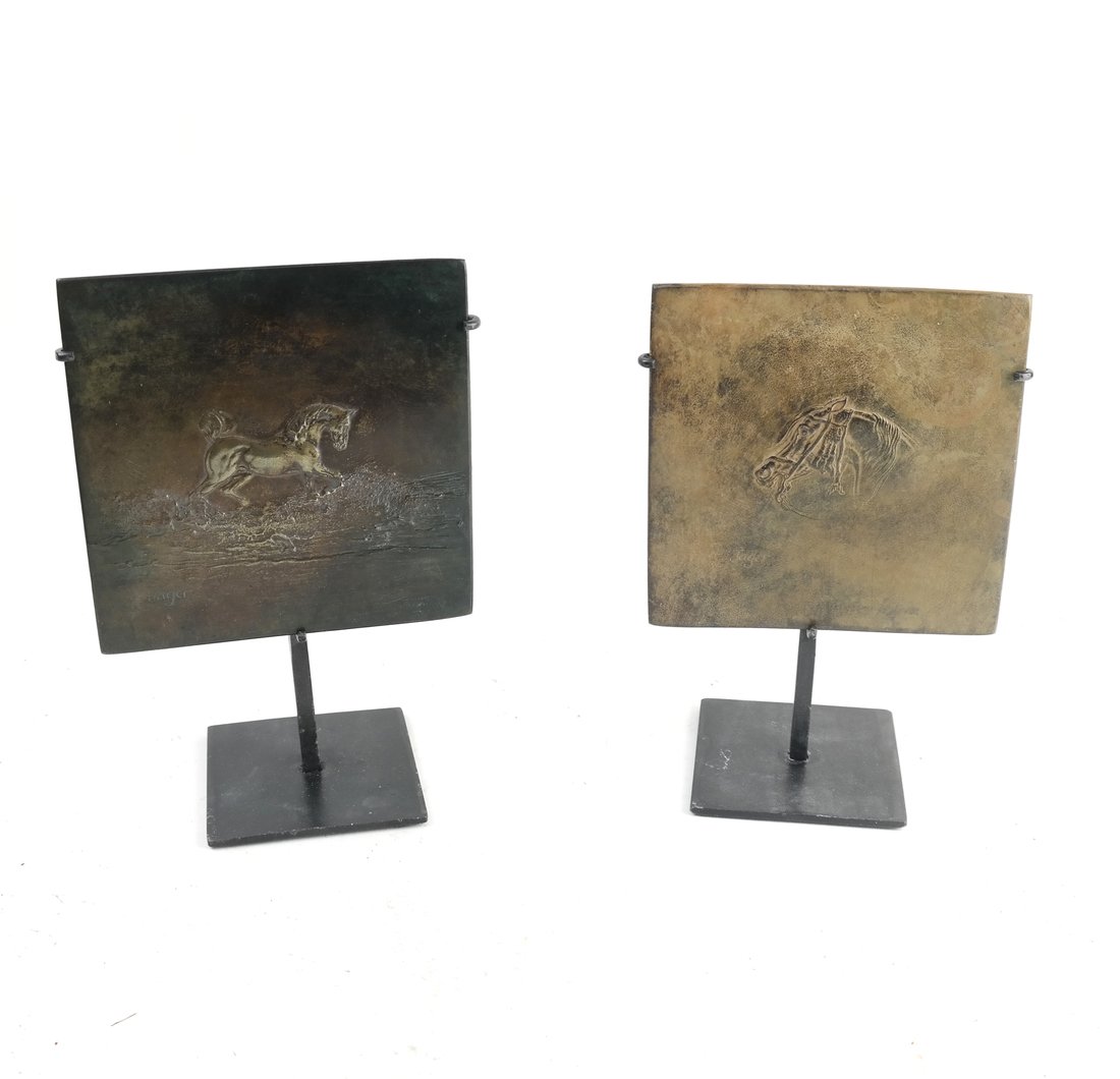 Two Bronze Plaques on Stands (1 of 6)