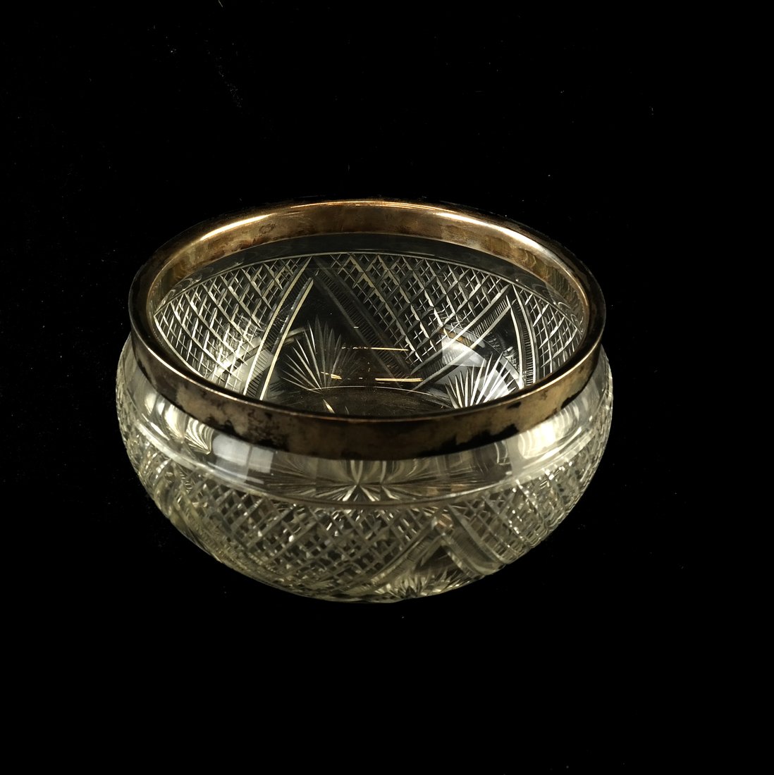 English Sterling  Mounted Cut Glass Bowl (1 of 5)