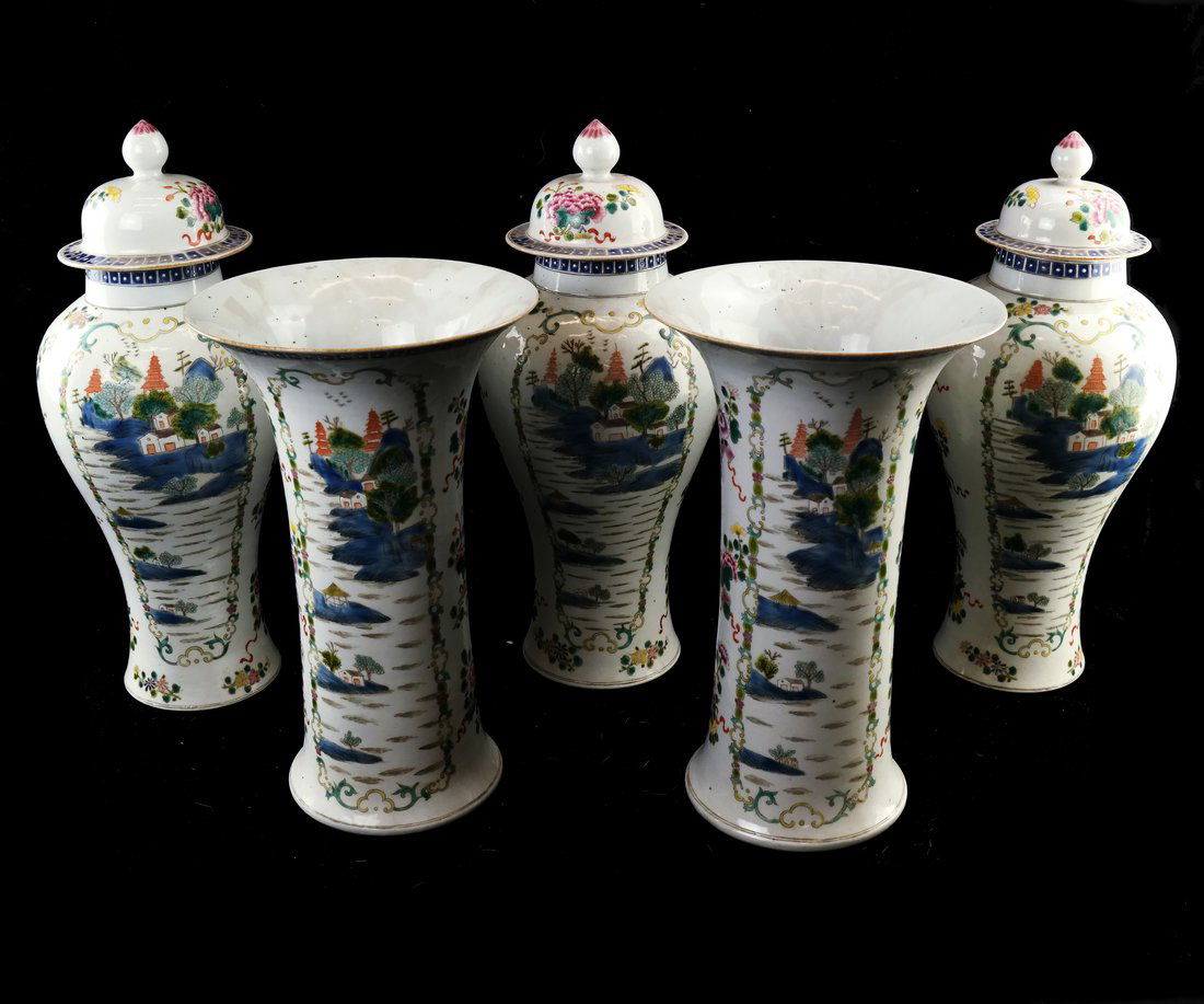 Five-Piece Chinese Export Garniture Set (1 of 10)