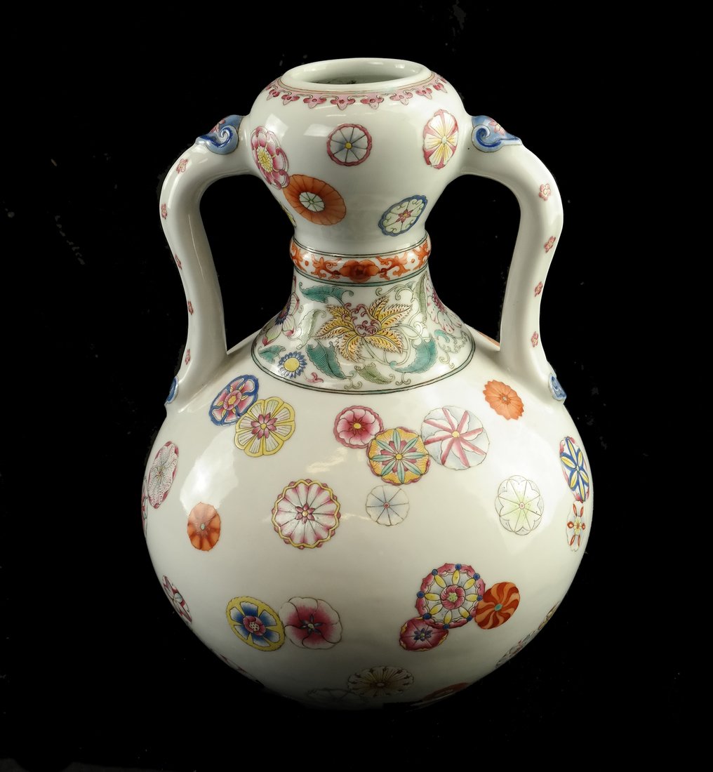 Chinese Porcelain Rose Famille Vase (1 of 6)