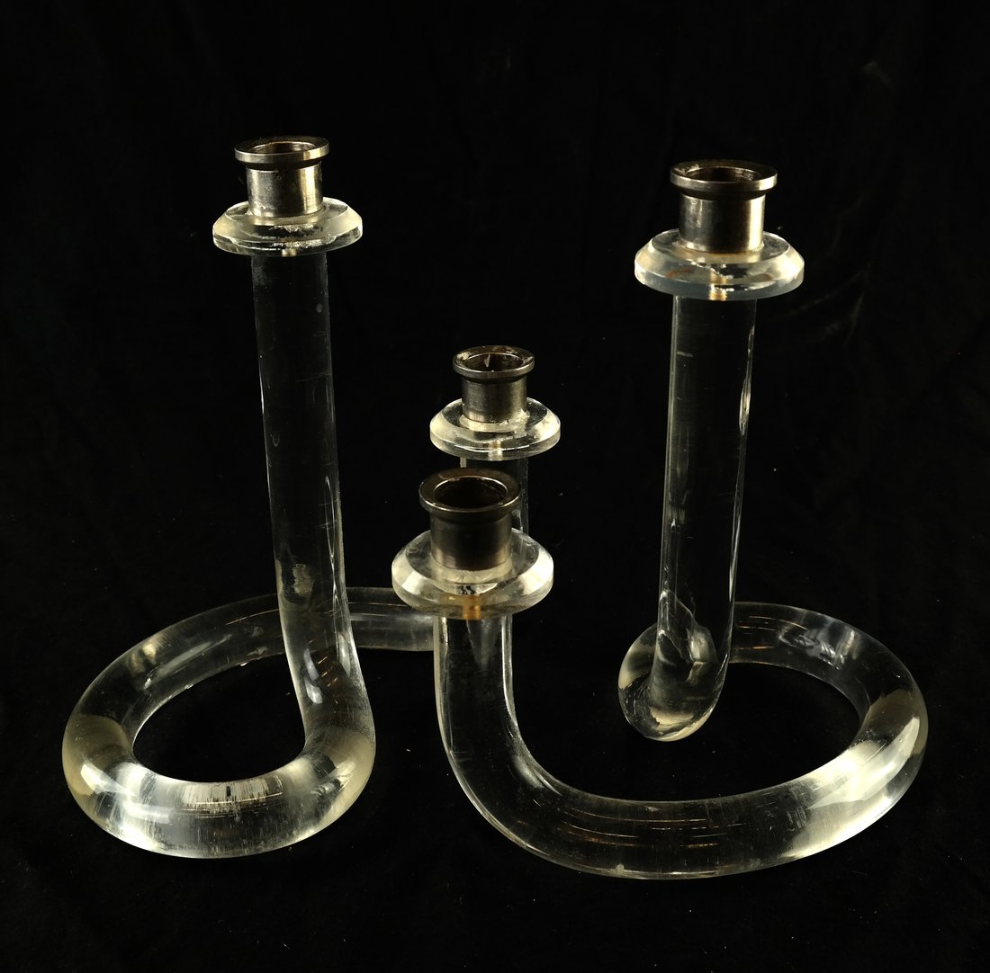 Pair of Lucite Candlesticks (1 of 6)