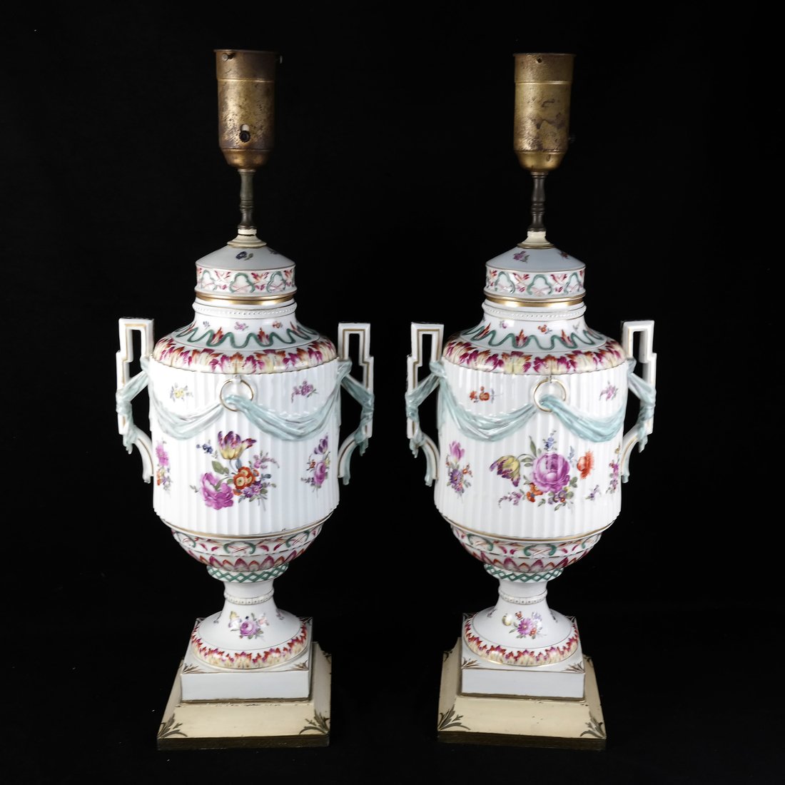 Pair of Continental Porcelain Lamps (1 of 9)