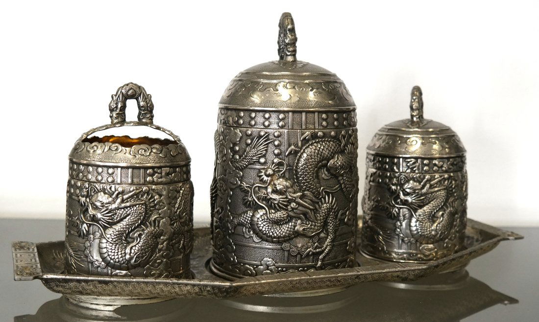 Silvered Tibetan-Style Condiment Set (1 of 8)