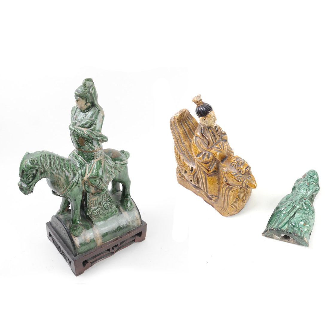 3 Chinese Glazed Tile Figural Groups (1 of 10)