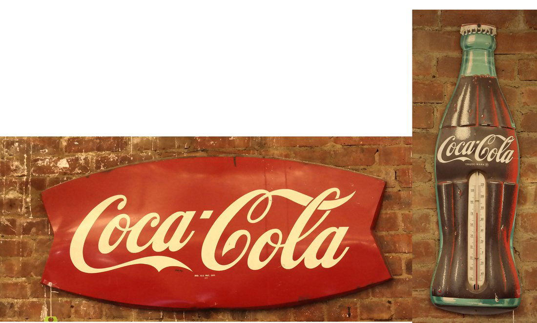 Large Coca-Cola Sign and Thermometer (1 of 7)