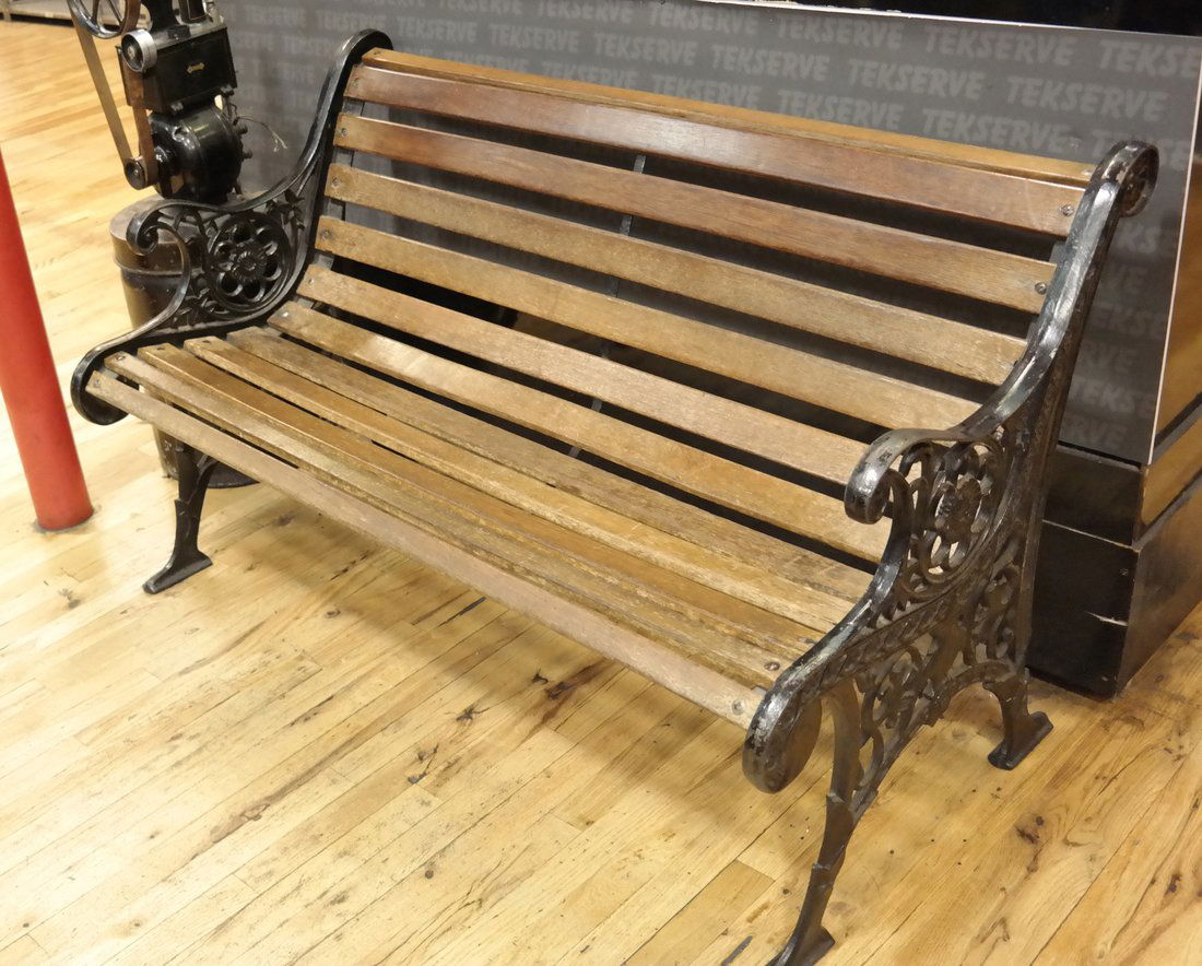 Antique Wood and Cast Iron Bench (1 of 4)