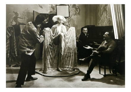 After H. von Harbou, Print - Still from 'Metropolis': Horst von Harbou. Reproduction photographic print of director Fritz Lang with actress Brigitte Helm on the set of the 1927 film Metropolis. Dimensions: Art: 17.00