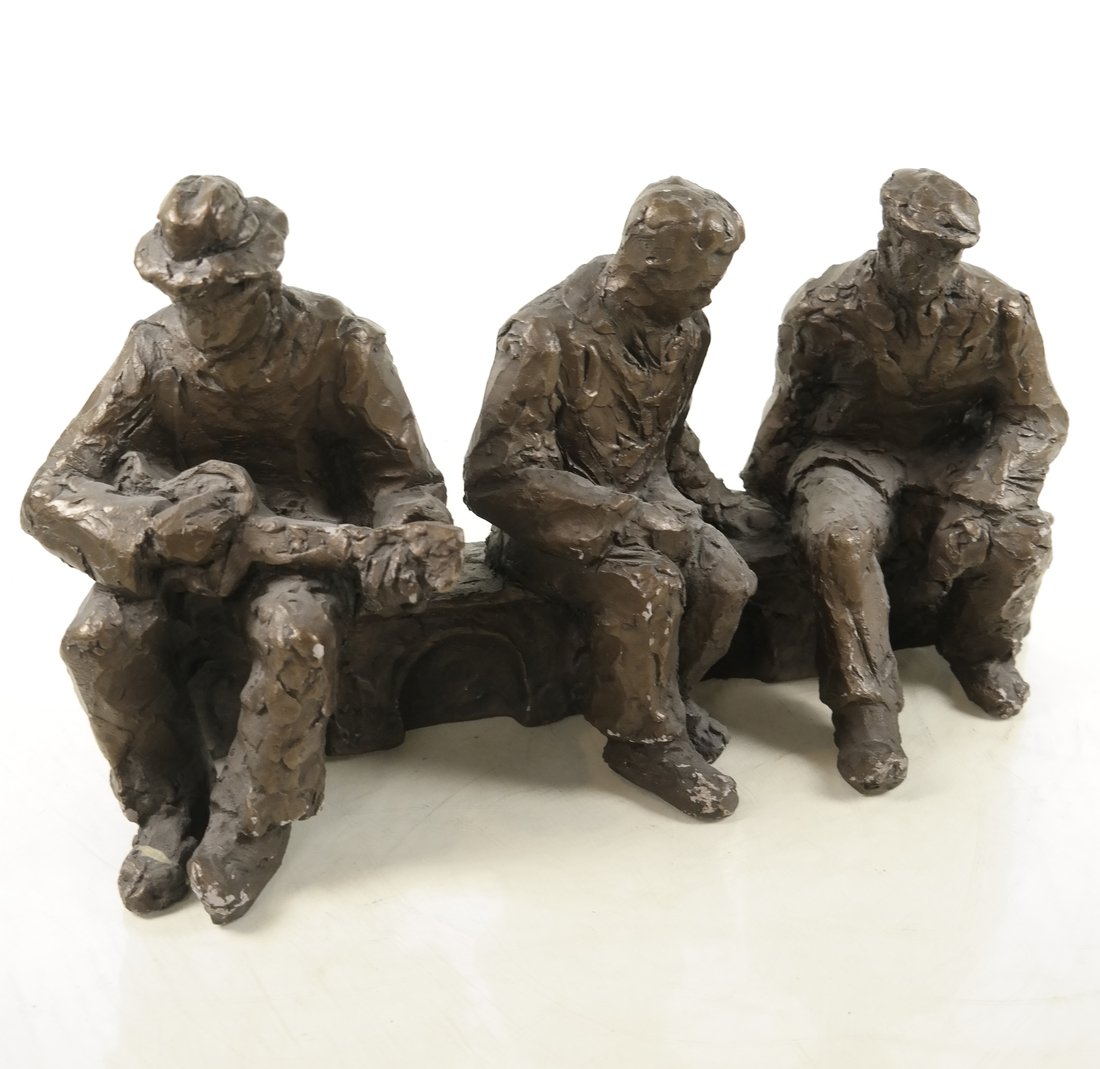 Painted Plaster Sculpture, Three Seated Men (1 of 7)