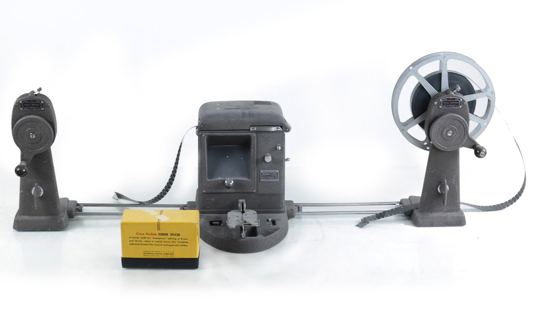 16mm Film Viewer & Splicer: Bell & Howell 'Filmo' 16 mm film viewer and Cine-Kodak Jounior Splicer.
