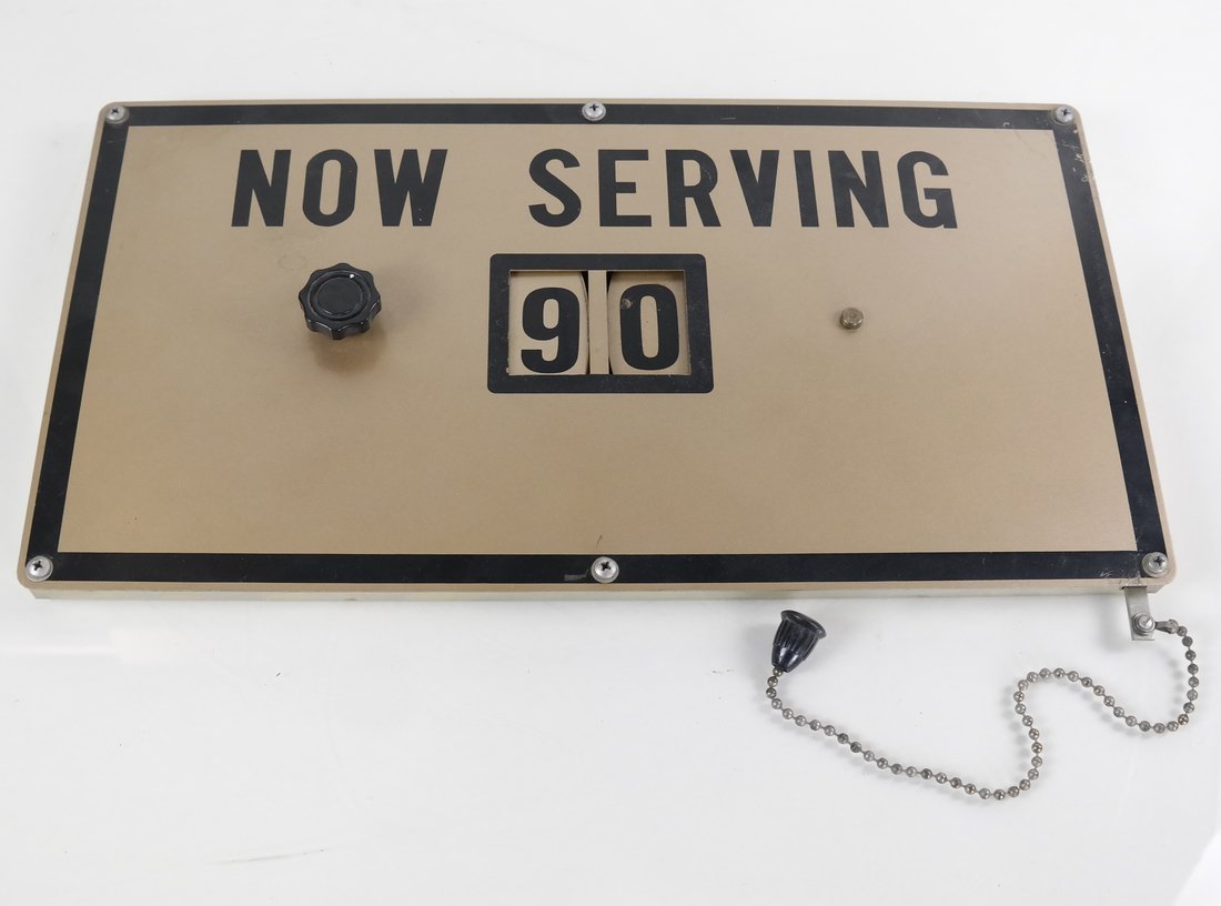 'Now Serving' Mechanical Sign (1 of 4)