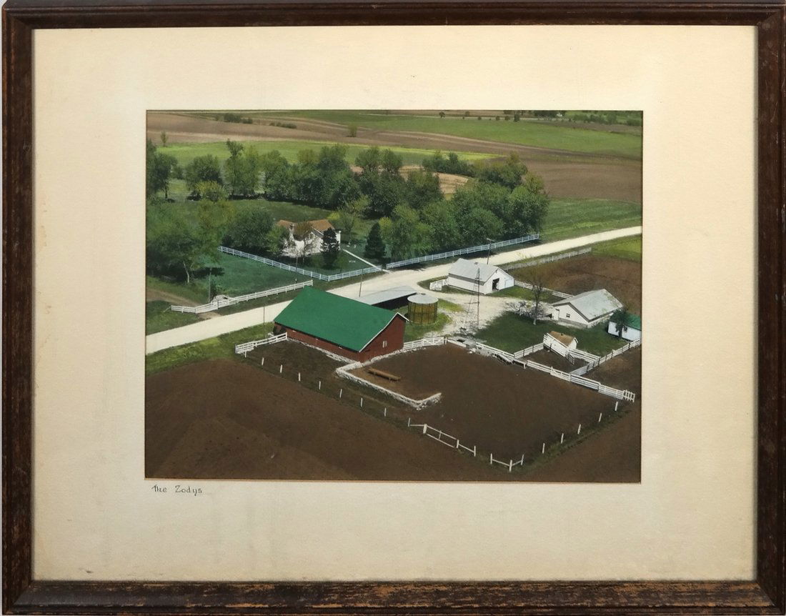 Hand-colored Lithograph of Iowa Farm (1 of 6)