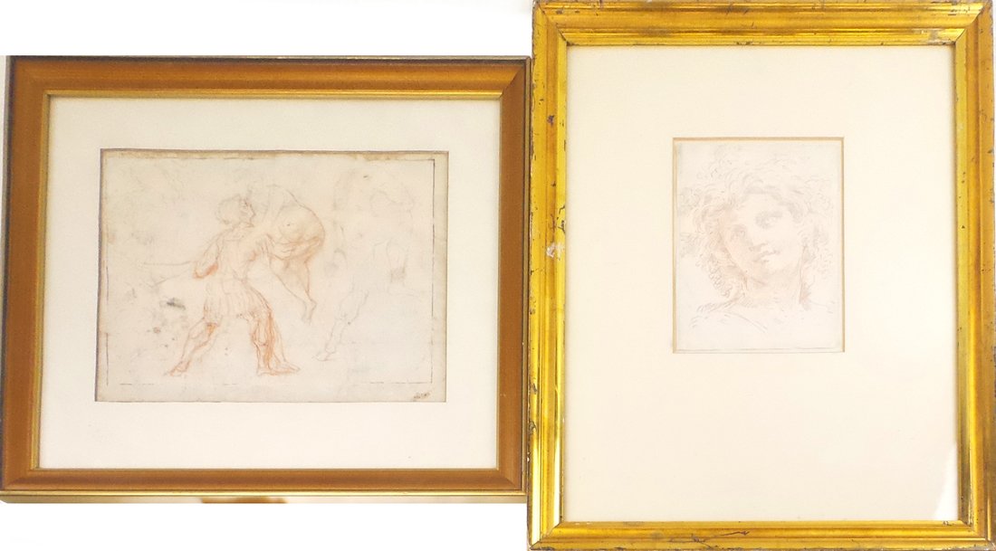 Two Antique Red Chalk Studies (1 of 8)