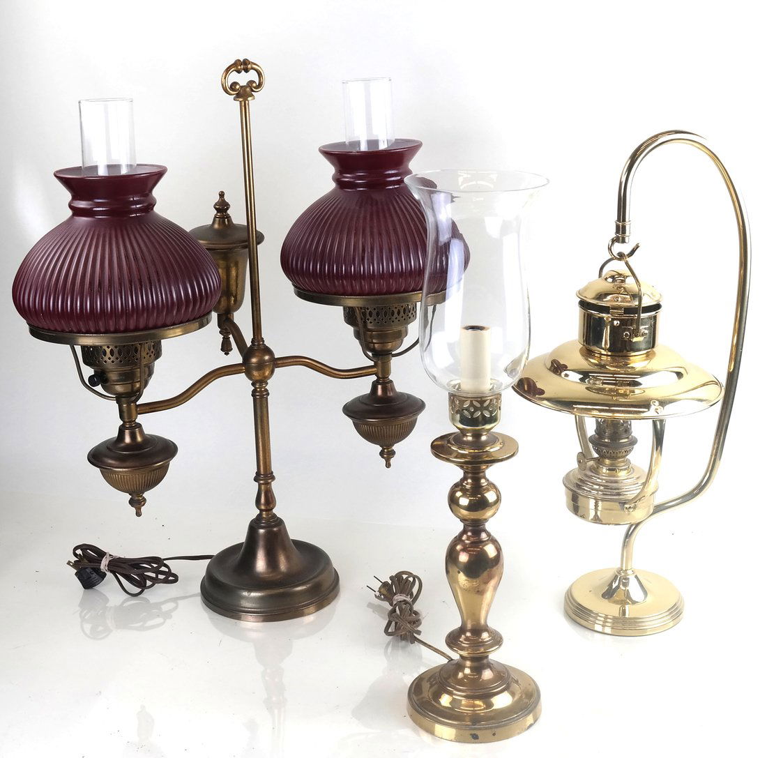Three Various Brass Table Lamps (1 of 10)