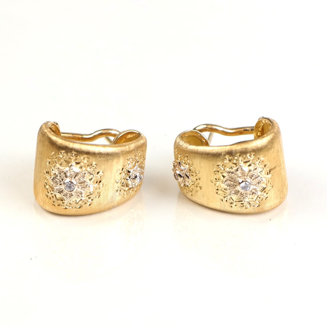 18k Gold & Diamond Clip Earrings (1 of 4)